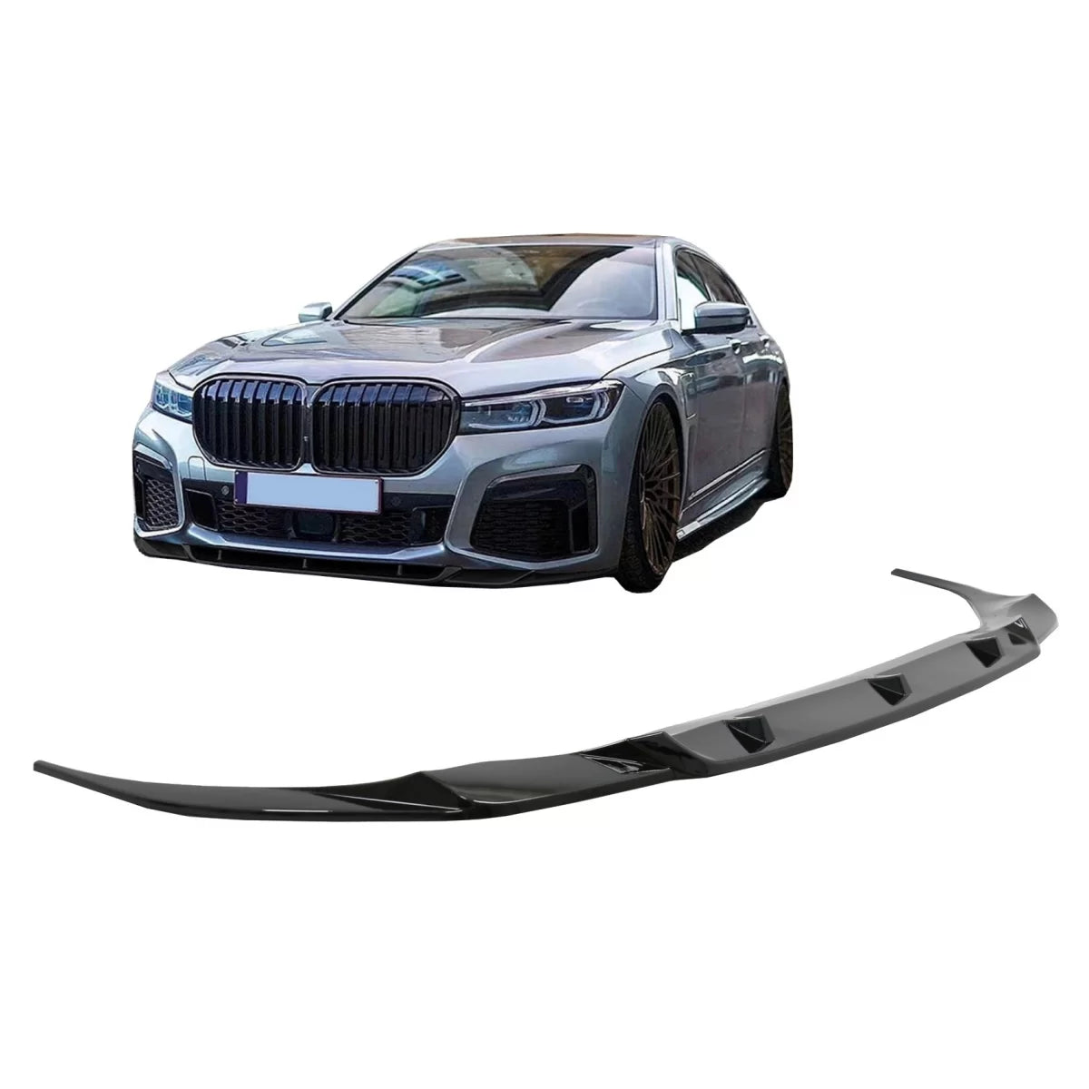 Front Bumper Spoiler Lip suitable for BMW 7 Series G11 G12 LCI M Sport (02.2019-up) Piano Black – product image 1