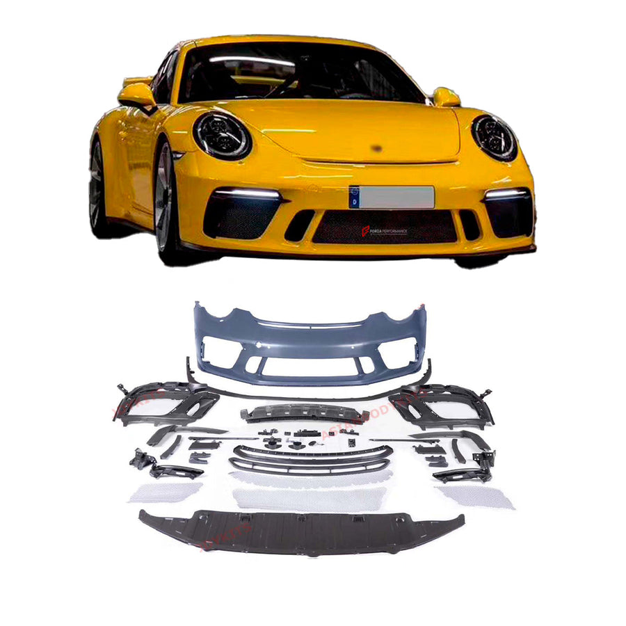 Buy Now CONVERSION PORSCHE 911 991 GT3 FRONT BUMPER for PORSCHE 911 991 991.1 991.2 CARRERA S 2011 - 2020 and upgrade car parts from SIR Tuning at the Best Price. Headlights, Tail lights, Bodykits, Navigations, body kit and more - Fast & Free Shipping within Europe, US & Worldwide.