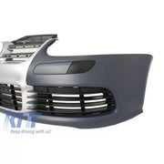 Front Bumper suitable for VW Golf V 5 (2003-2007) Jetta (2005-2010) R32 Look Brushed Aluminium Look Grille – product image 2