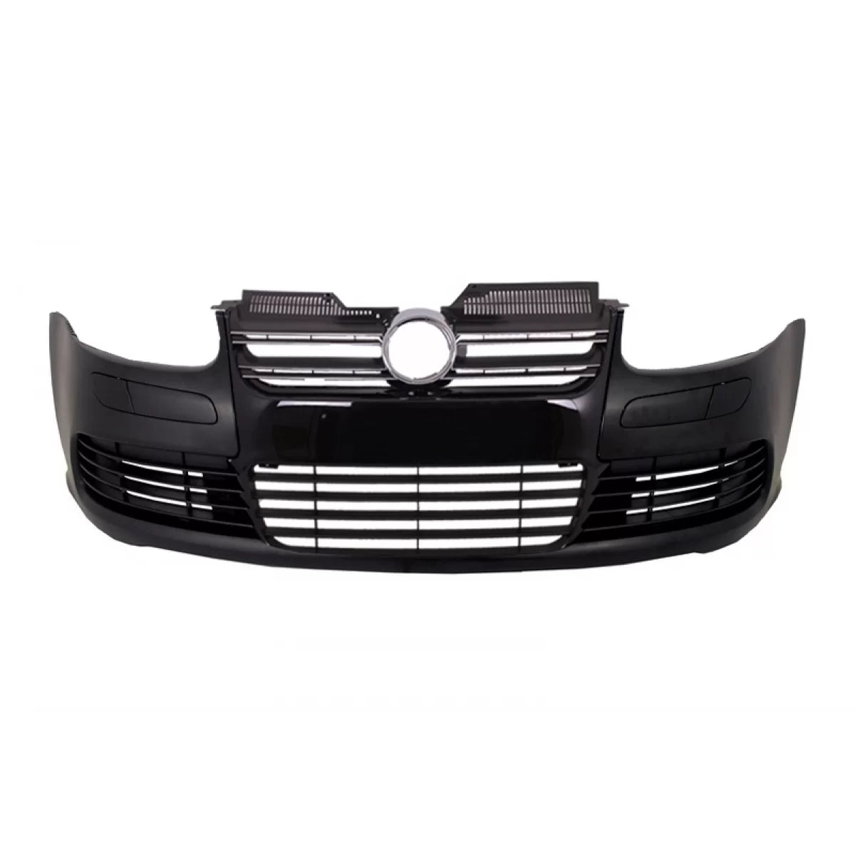 Front Bumper suitable for VW Golf V 5 (2003-2007) Jetta (2005-2010) R32 Piano Glossy Black Grille – product image 1