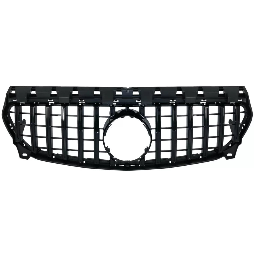 Front Central Grille suitable for Mercedes CLA C117 X117 W117 Facelift (2016-2018) CLA45 GT-R Panamericana Design Full Black 