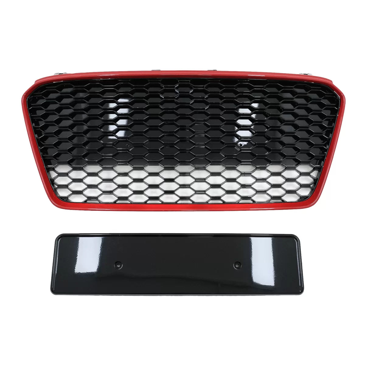 Front Grille suitable for Audi R8 42 1st Generation Facelift (2013-2015) RS Design Glossy Black Red – product image 1