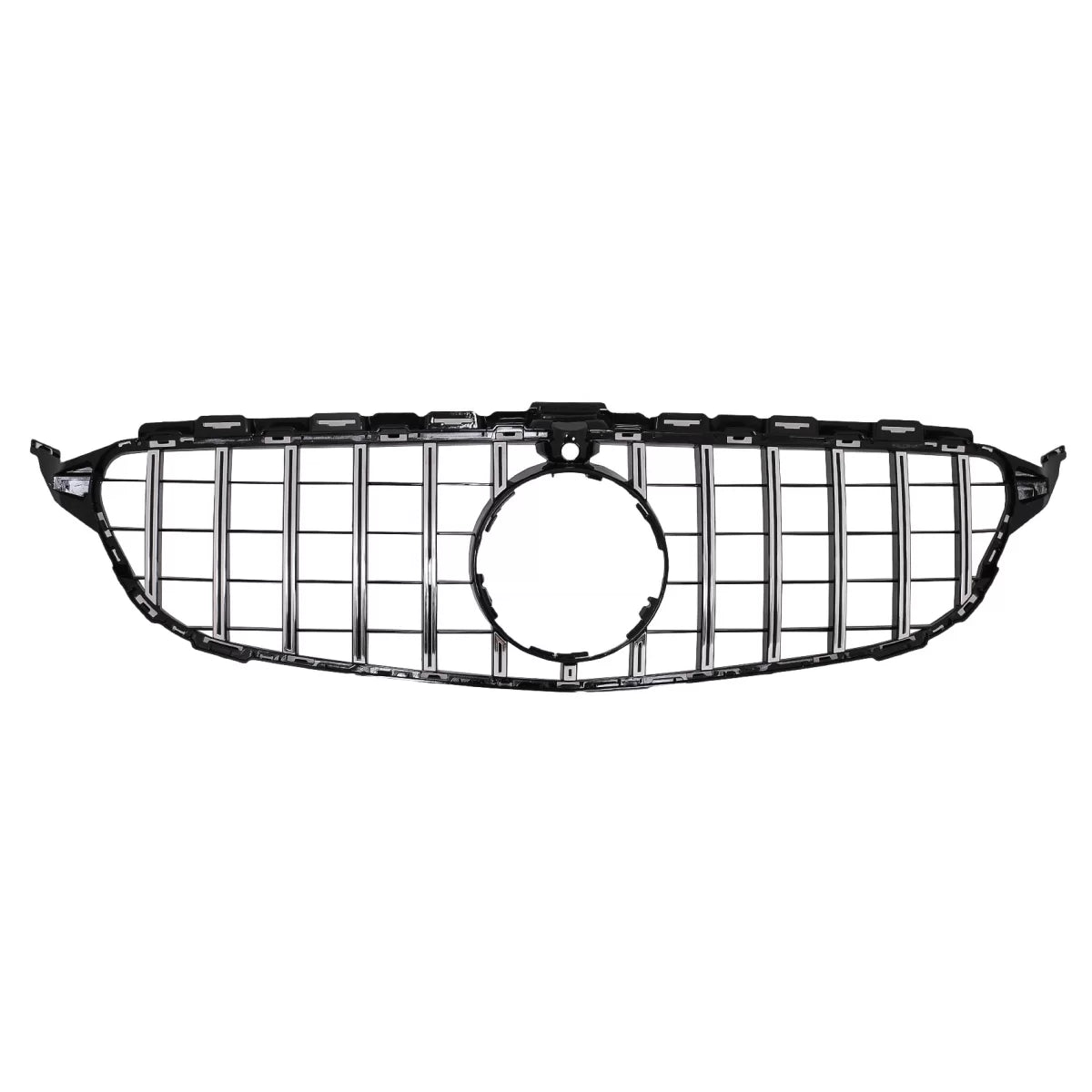 Front Grille suitable for Mercedes C-Class W205 S205 C205 (2014-2018) GT-R Panamericana Design Black Chrome With 360 Camera –
