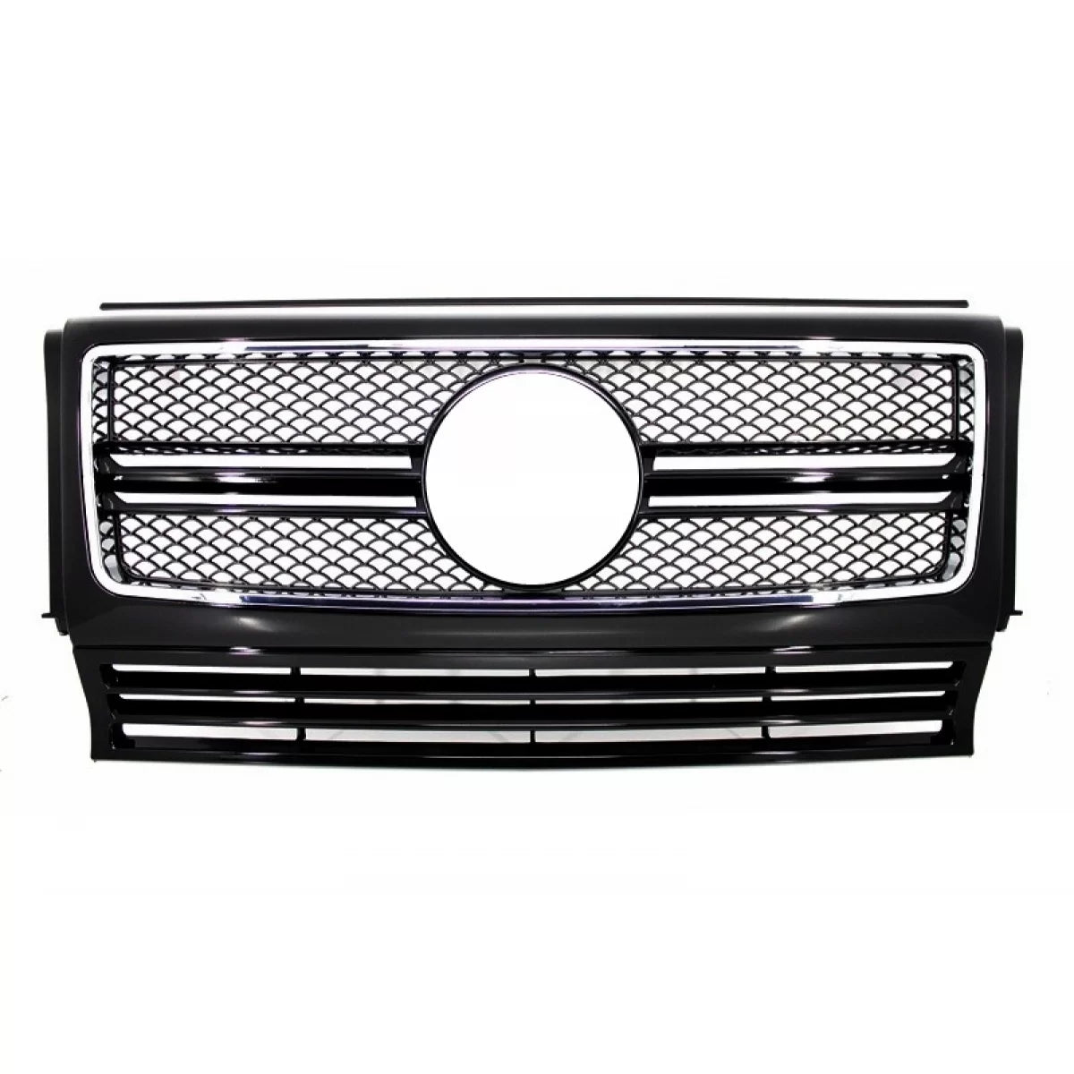 Front Grille Suitable for Mercedes G-Class W463 (1990-2018) G65 Design Piano Black Chrome Frame – product image 1
