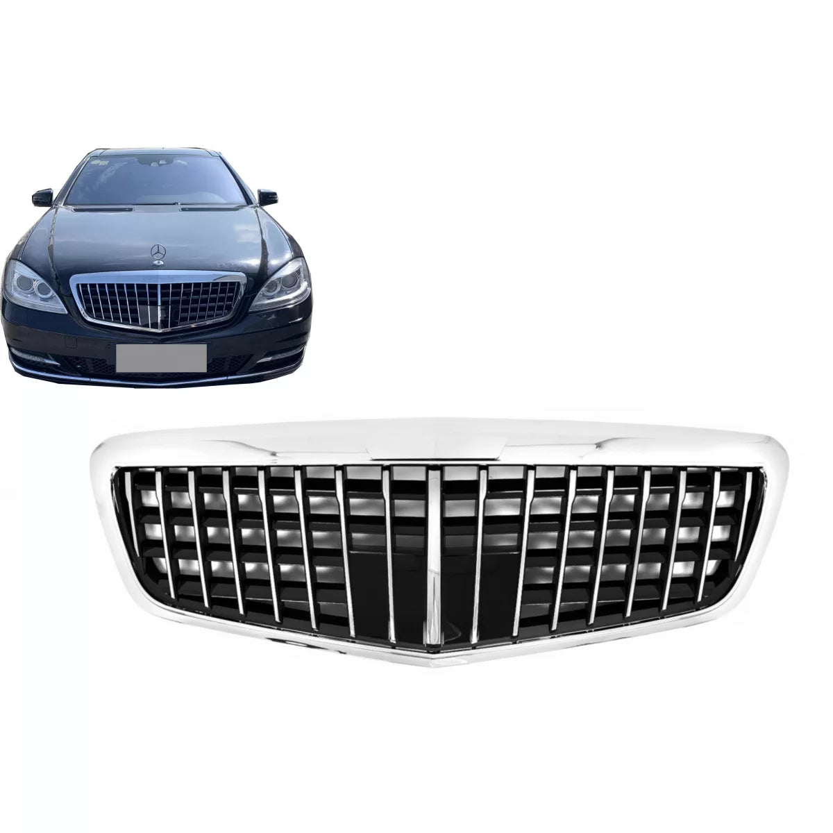 Front Grille suitable for Mercedes S-Class W221 Facelift (2010-2013) Vertical Design – product image 1