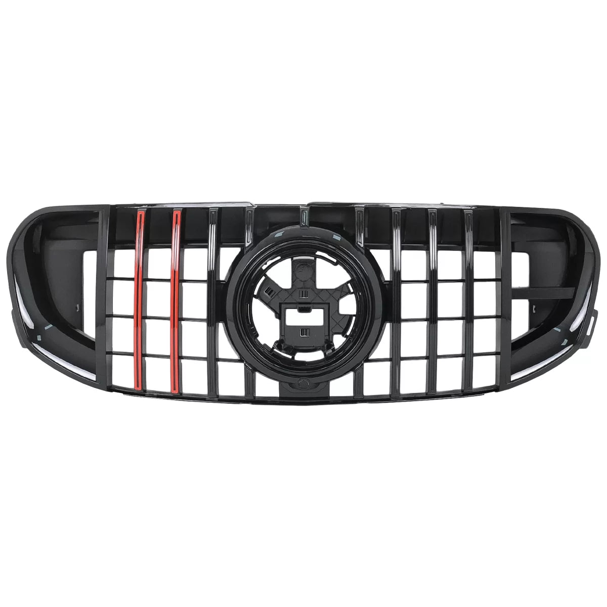 Front Grille with Red Insertion suitable for Mercedes GLS SUV X167 (2019-2023) GTR Design – product image 1