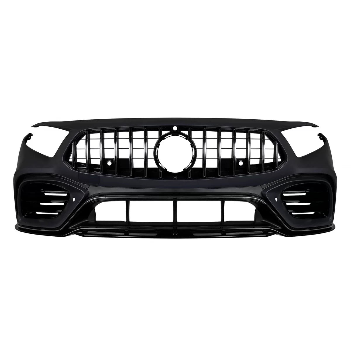 Front GT-style AMG bumper for Mercedes CLS C257 after 2018 with chrome/black GT grille – product image 1