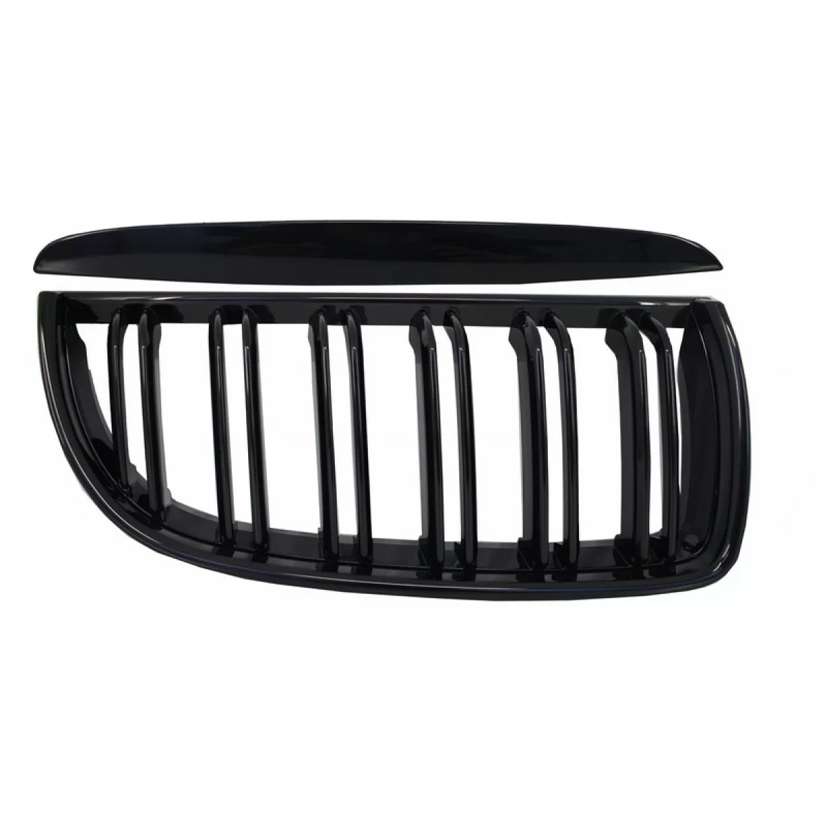 Front Kidney Grilles suitable for BMW 3 Series E90 E91 Pre-LCI (2005-2008) Double Stripe M Design Piano Black – product image