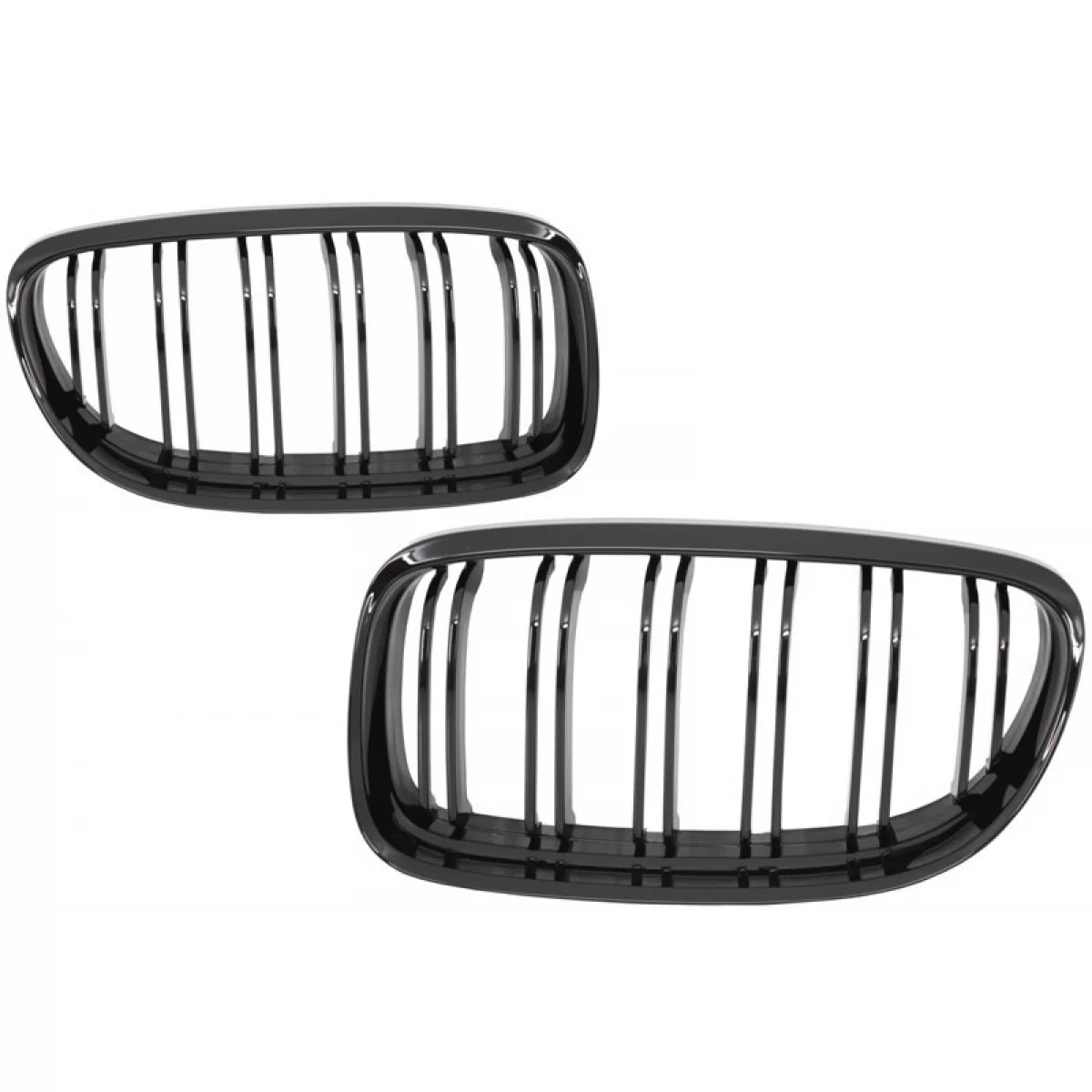 Front Kidney Grilles suitable for BMW 3 Series E90 E91 LCI (2008-2011) Double Stripe M Design Piano Black – product image 1