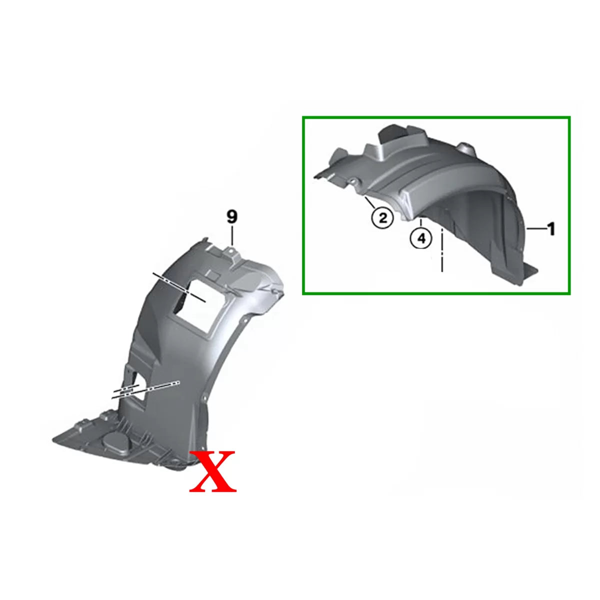 Front RIGHT Fender Liner suitable for BMW 3 Series E90 E91 (2004-2011) Sedan Touring – product image 1