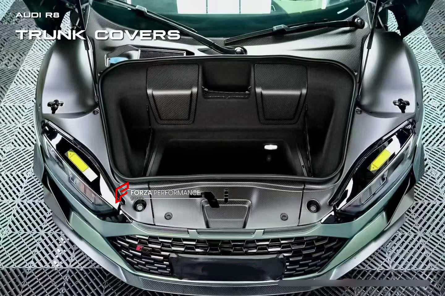 DRY CARBON FRONT TRUNK AREA CLUSTER SURROUND for AUDI R8 FACELIFT 2019 - 2023