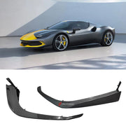 DRY CARBON FRONT CORNER SPLITTERS for FERRARI 296 GTB 2021+ | OEM STYLE
