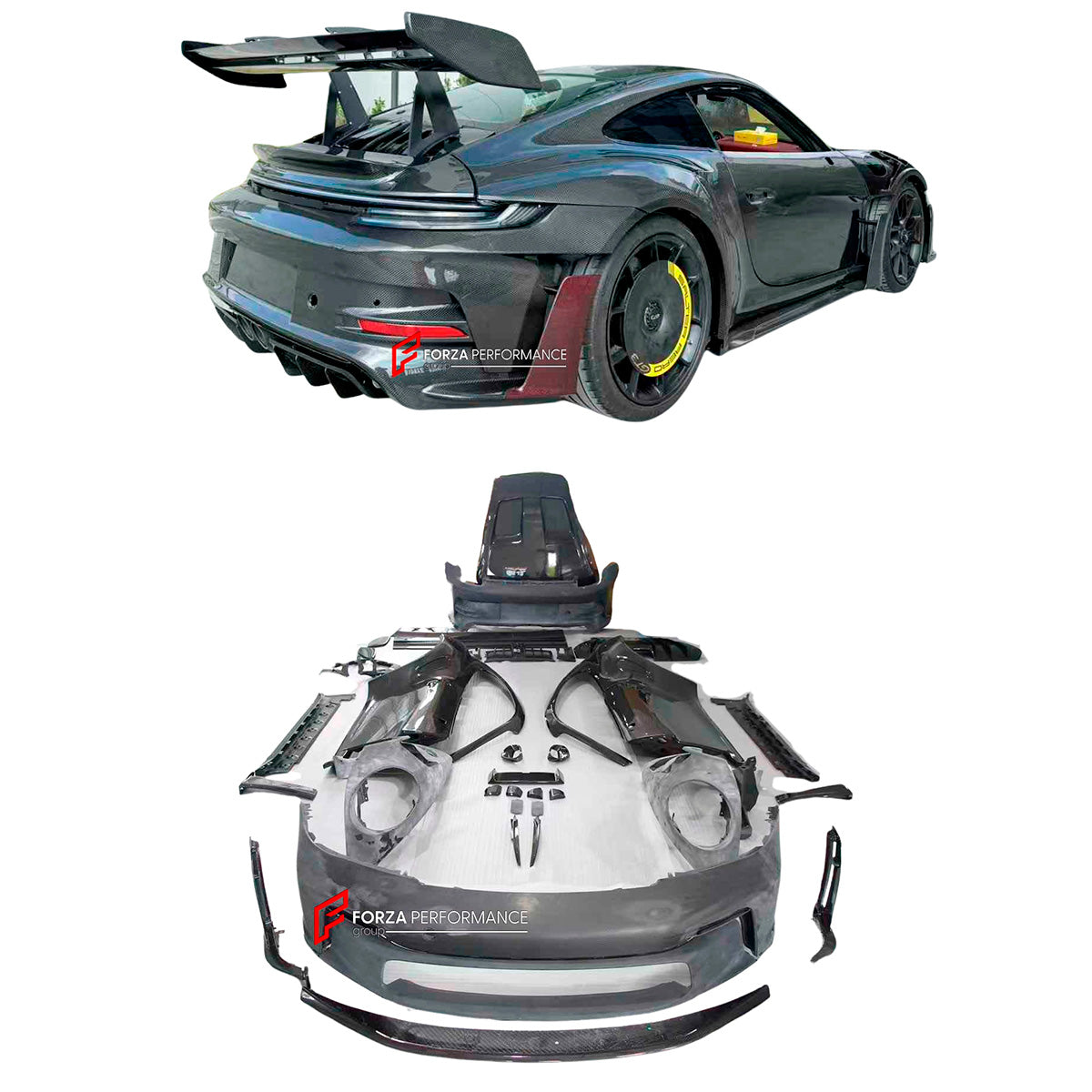 FULL CARBON SHELL REPLACEMENT PARTS for PORSCHE 911 992.1 GT3 RS 2019 - 2025