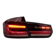 FULL LED BAR Taillights suitable for BMW 3 Series F30 Pre LCI & LCI (2011-2019) Red Clear with Dynamic Sequential Turning Lig