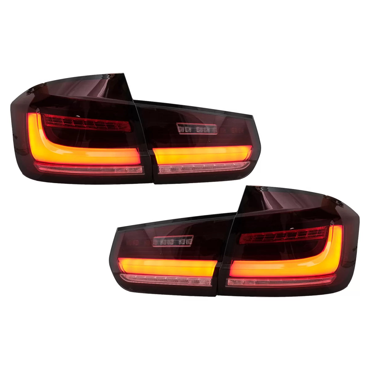 FULL LED BAR Taillights suitable for BMW 3 Series F30 Pre LCI & LCI (2011-2019) Red Clear with Dynamic Sequential Turning Lig