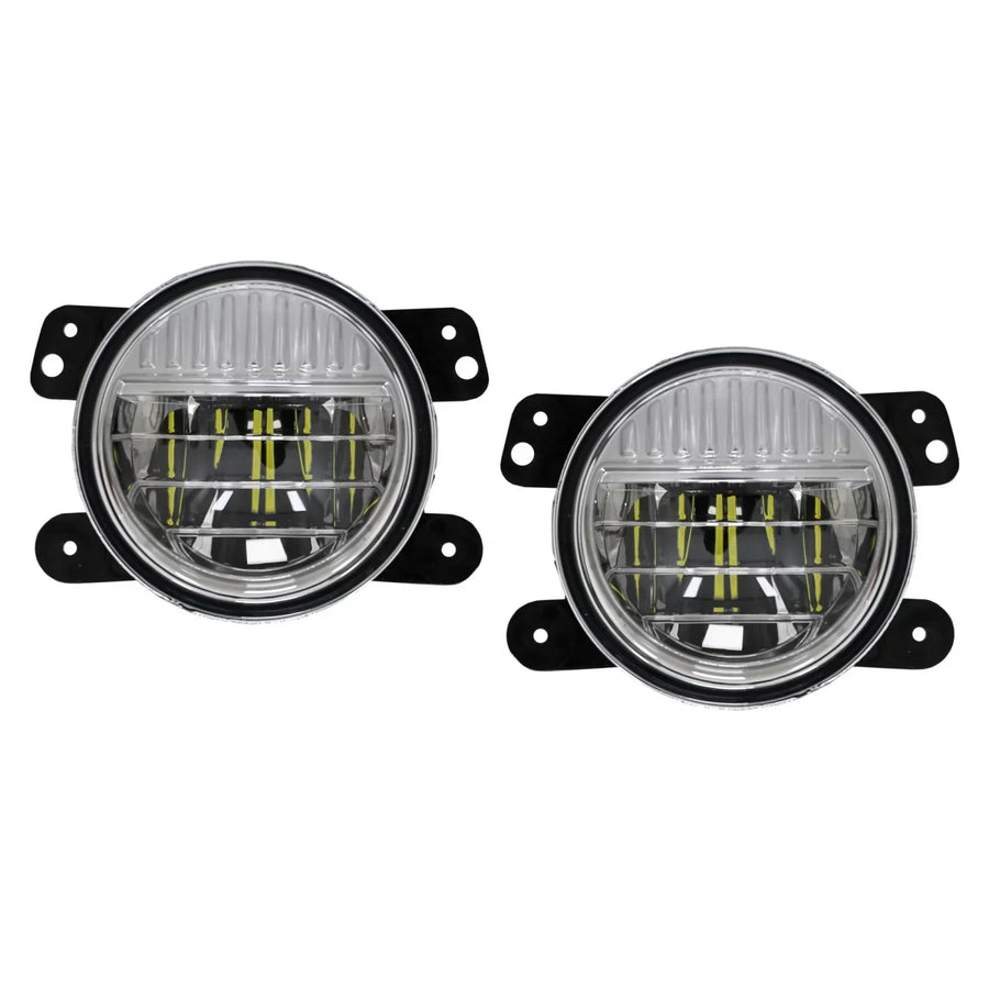Full LED Fog Lights 4 Inch suitable for Jeep Wrangler JK TJ JL (1996-2018) – product image 1
