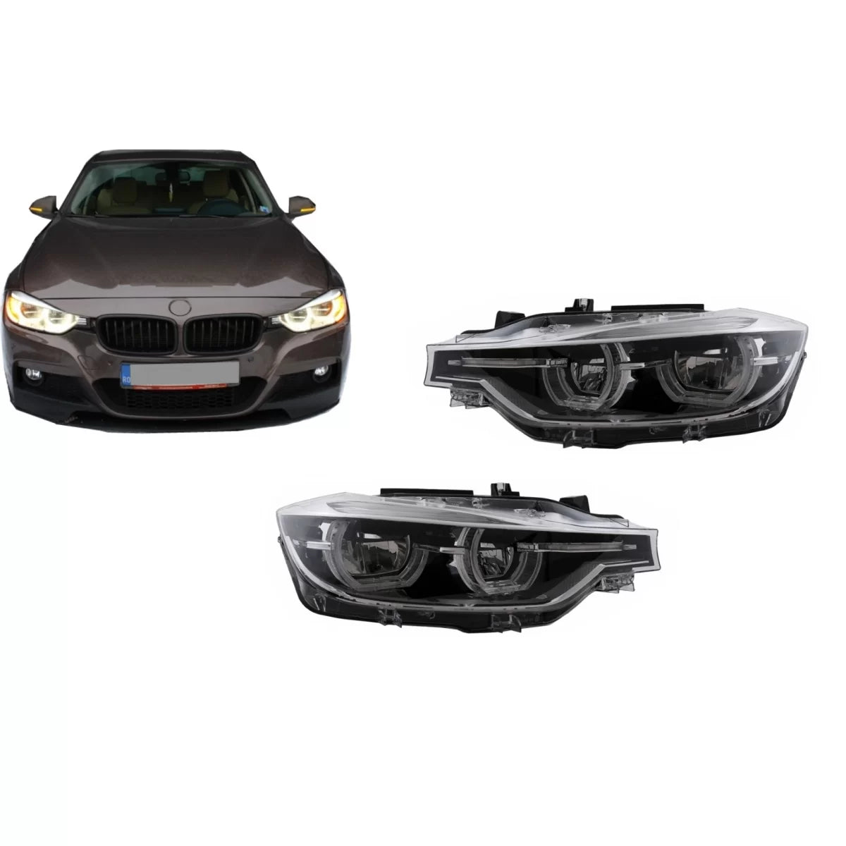 Full LED Headlights Angel Eyes suitable for BMW 3 Series F30 F31 Sedan Touring (2011-up) – product image 1