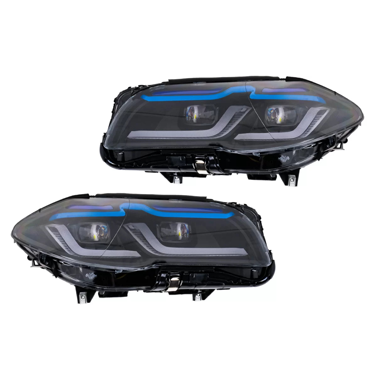 Full LED Headlights suitable for BMW 5 Series F10 F11 LCI (2015-2017) with Xenon Conversion to G30 Design – product image 1