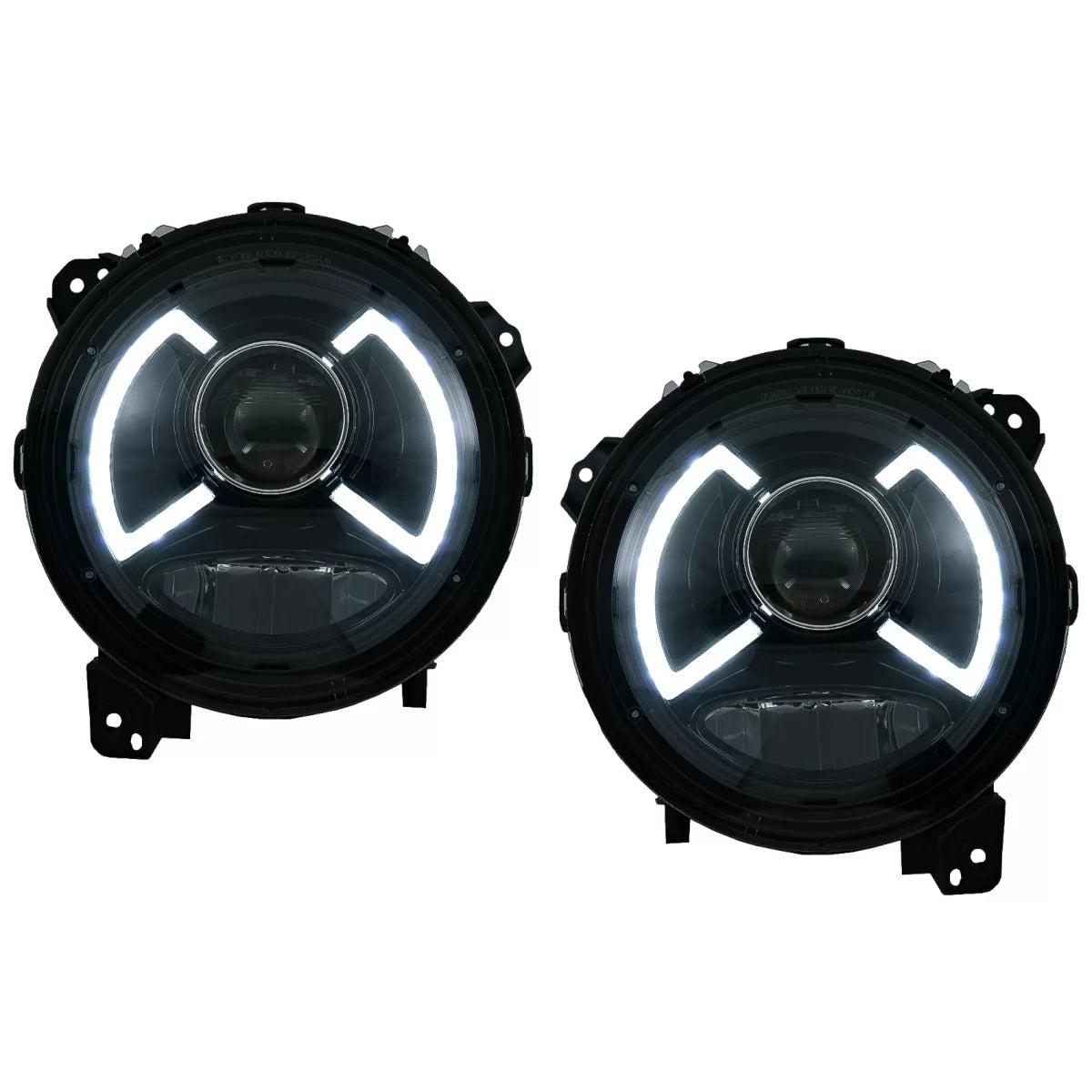 Full LED Headlights suitable for Jeep Wrangler IV JL/JLU (2018-up) Light Bar – product image 1