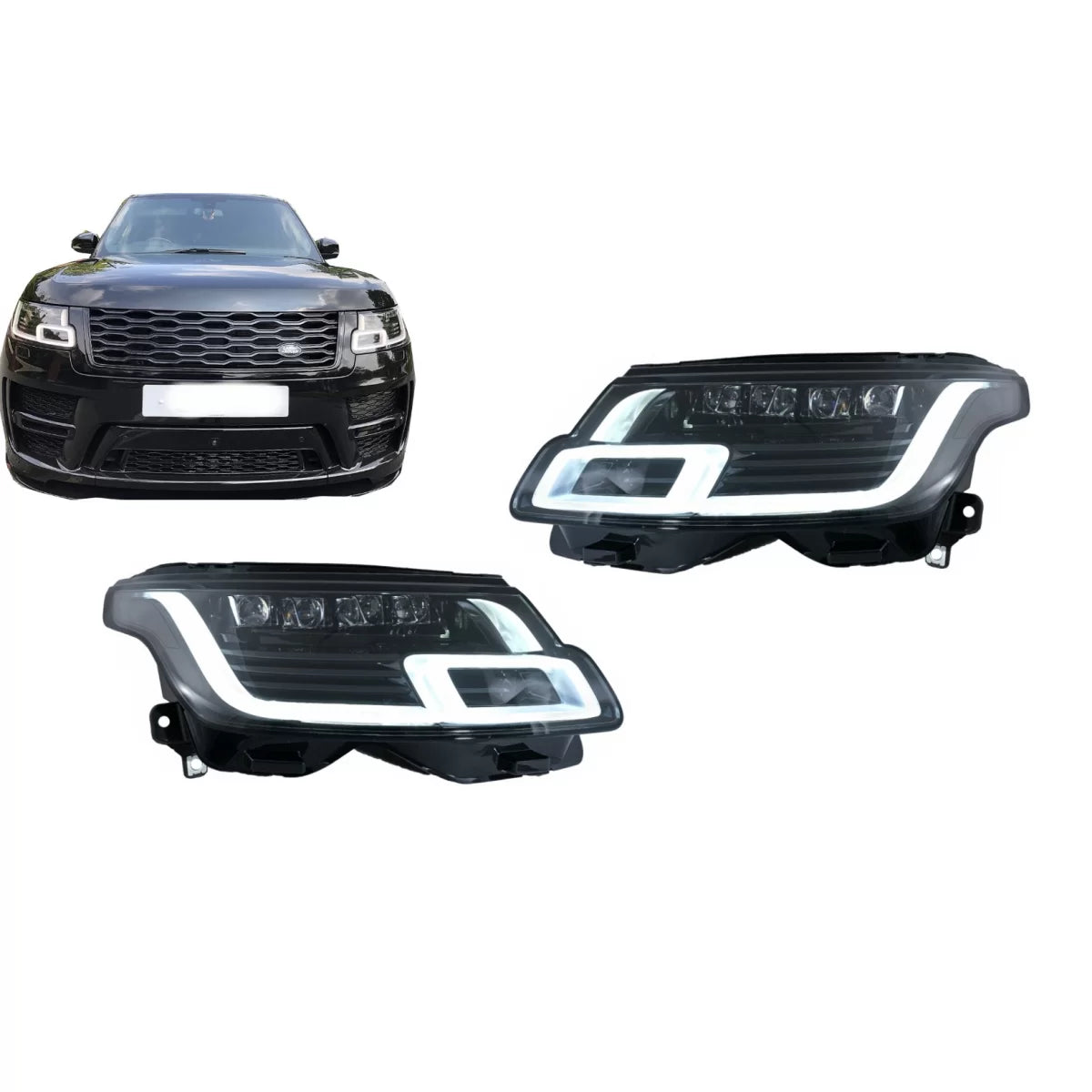 Full LED Headlights suitable for Land Range Rover IV Vogue SUV L405 (2013-2017) Conversion to 2018-up – product image 1