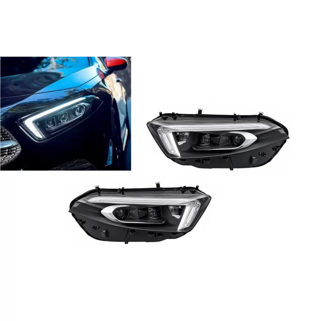 Full LED Headlights suitable for Mercedes A-Class W177 V177 (2018-2022) Conversion from Halogen to LED – product image 1