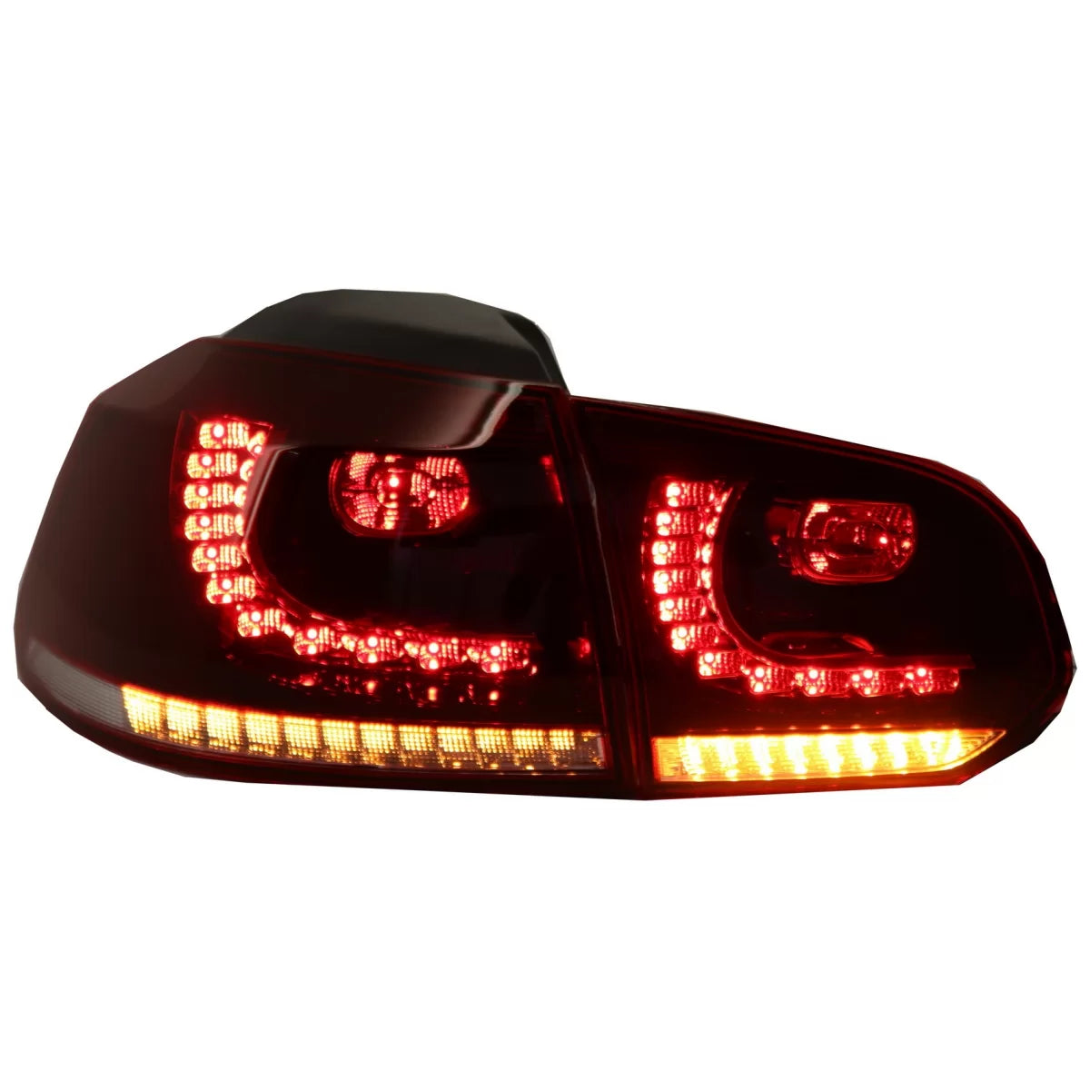 FULL LED Taillights suitable for VW Golf 6 VI (2008-2013) R20 Design Dynamic Sequential Turning Light Cherry Red (LHD and RHD