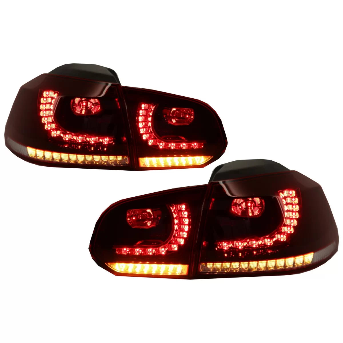 FULL LED Taillights suitable for VW Golf 6 VI (2008-2013) R20 Design Dynamic Sequential Turning Light Cherry Red (LHD and RHD