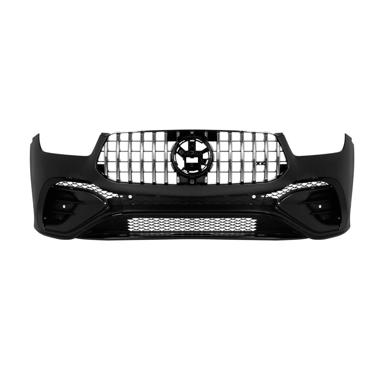 GLE53 Facelift style front bumper suitable for Mercedes GLE W167, GLE Coupe C167 2018-2023, after 2024, with chrome/black GT 