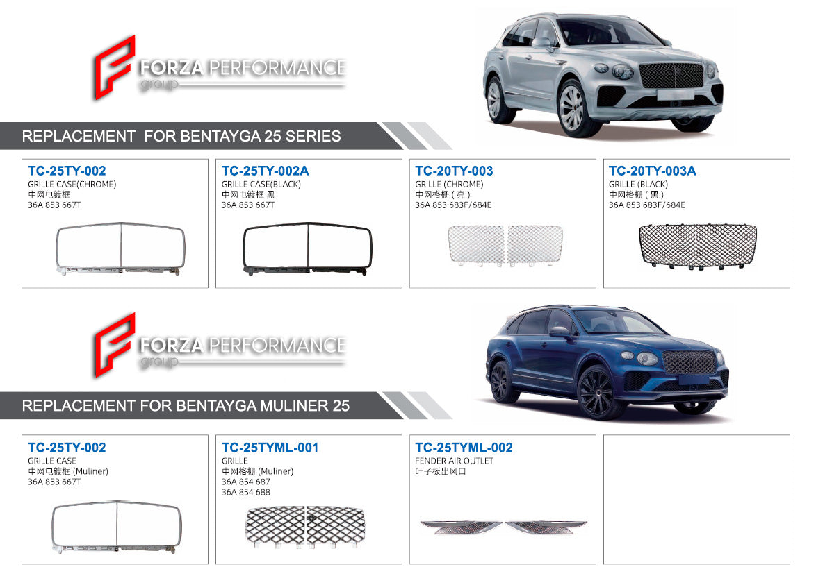 GRILLE for BENTLEY BENTAYGA 2025 BENTAYGA MULLINER 2025