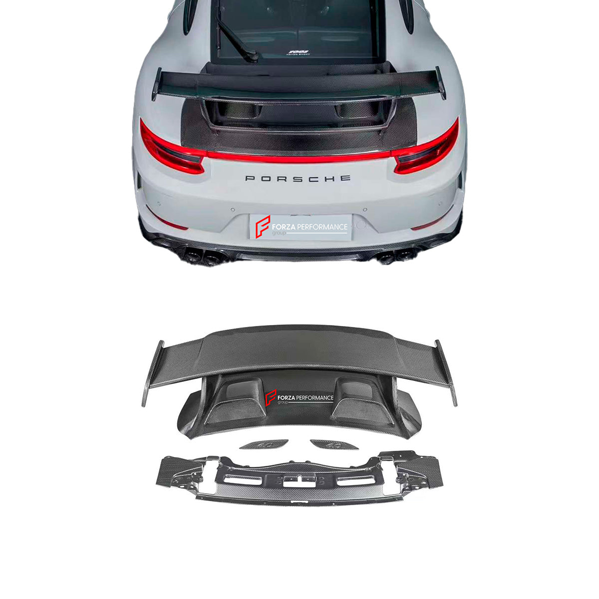 UPGRADE DRY CARBON REAR WING SPOILER for PORSCHE 911 991 2011 - 2020 upgrade to GT3