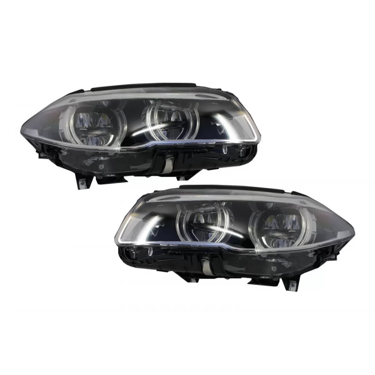 Headlights Full LED suitable for BMW 5 Series F10 F11 (2011-2013) Angel Eyes – product image 1