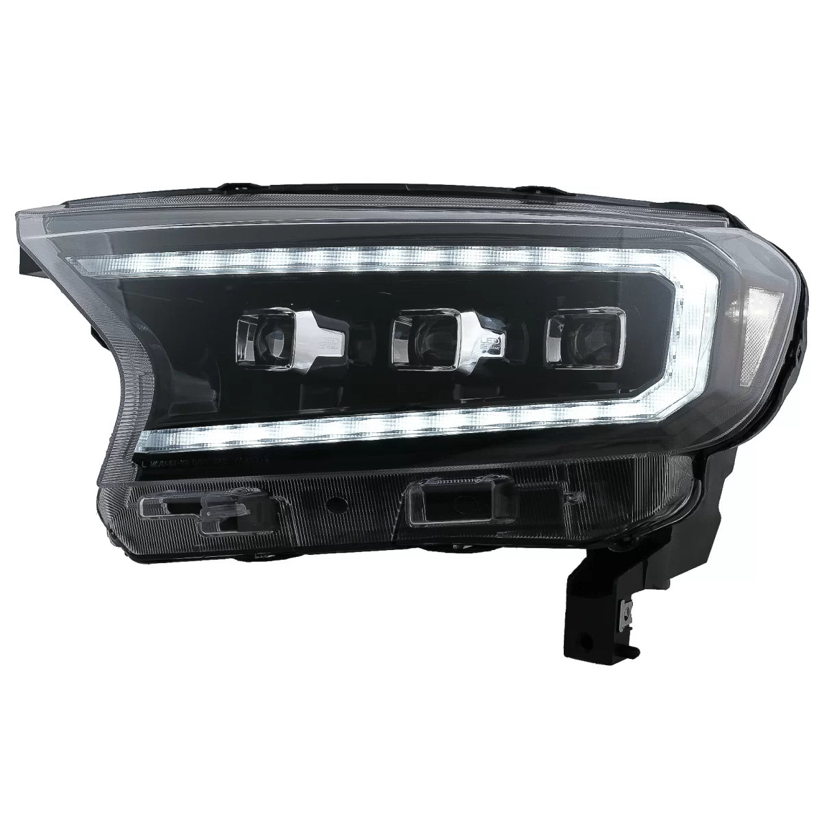 Headlights LED Light Bar Dynamic Start-up Display suitable for Ford Ranger Raptor (2015-2020) LHD Full Black Housing with Seq