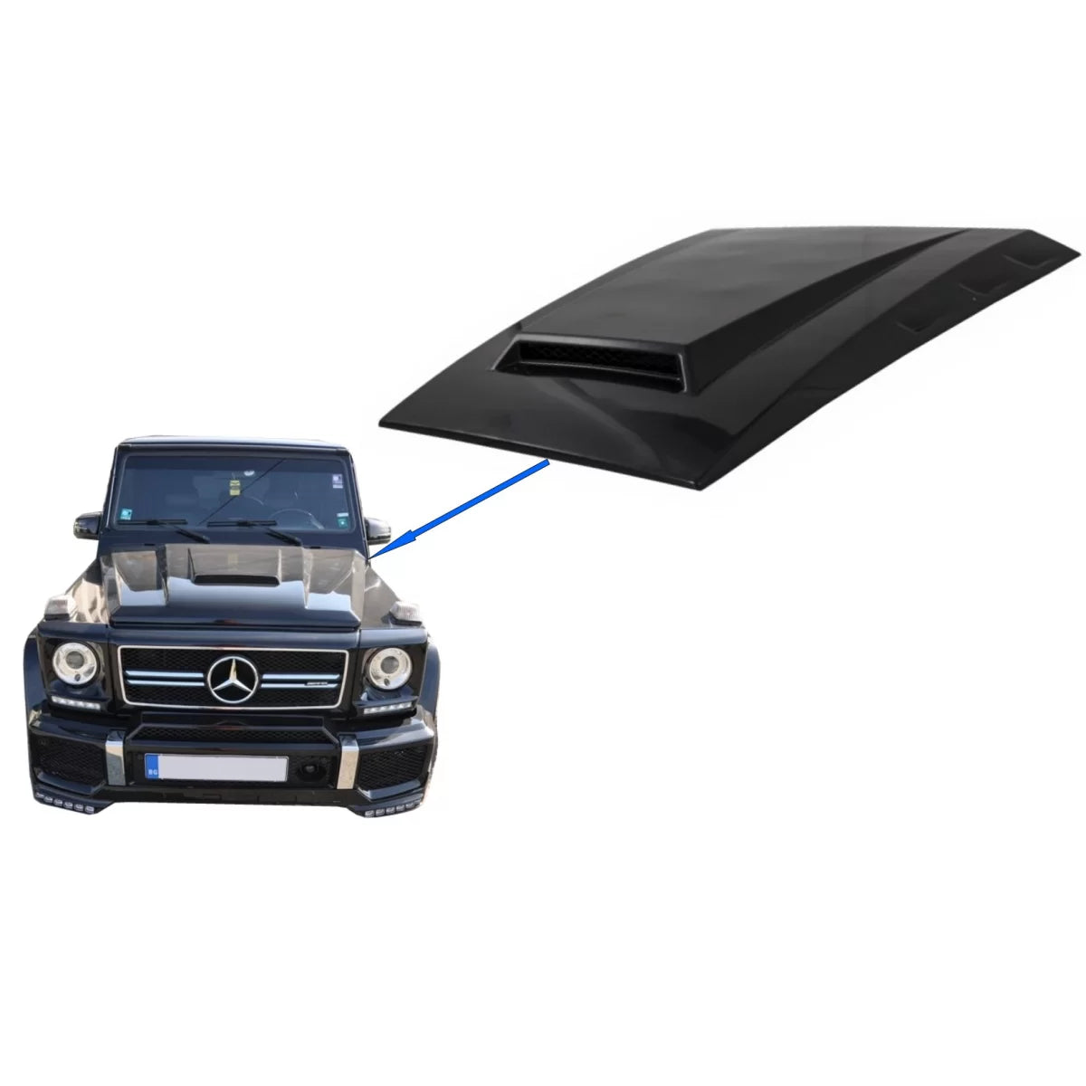 Hood Scoop Bonnet Scoop suitable for Mercedes W463 G-Class (1989-up) Design ABS – product image 1