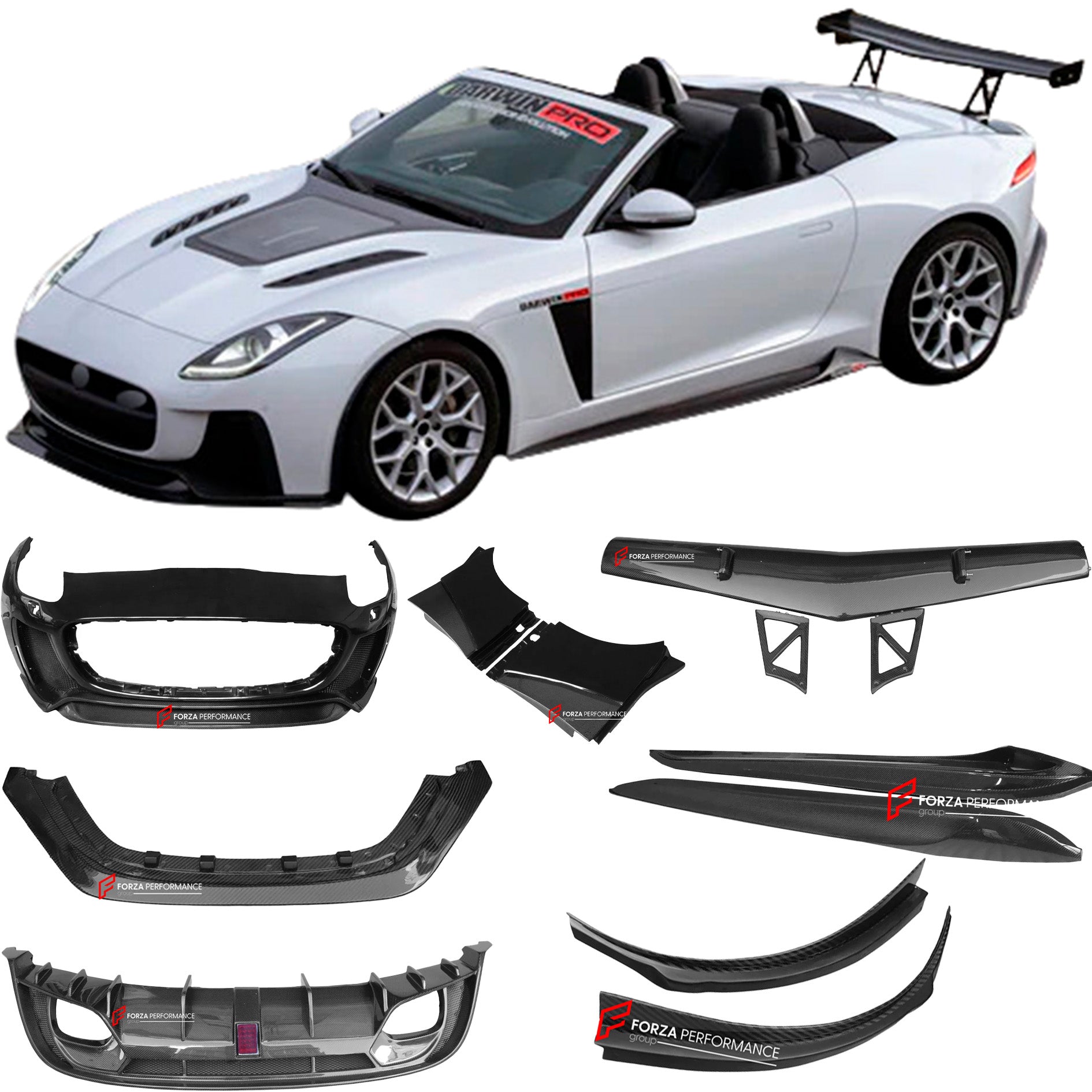 IMP PERFORMANCE CARBON WIDE BODY SOFT KIT for JAGUAR F-TYPE X152 2014 - 2017
