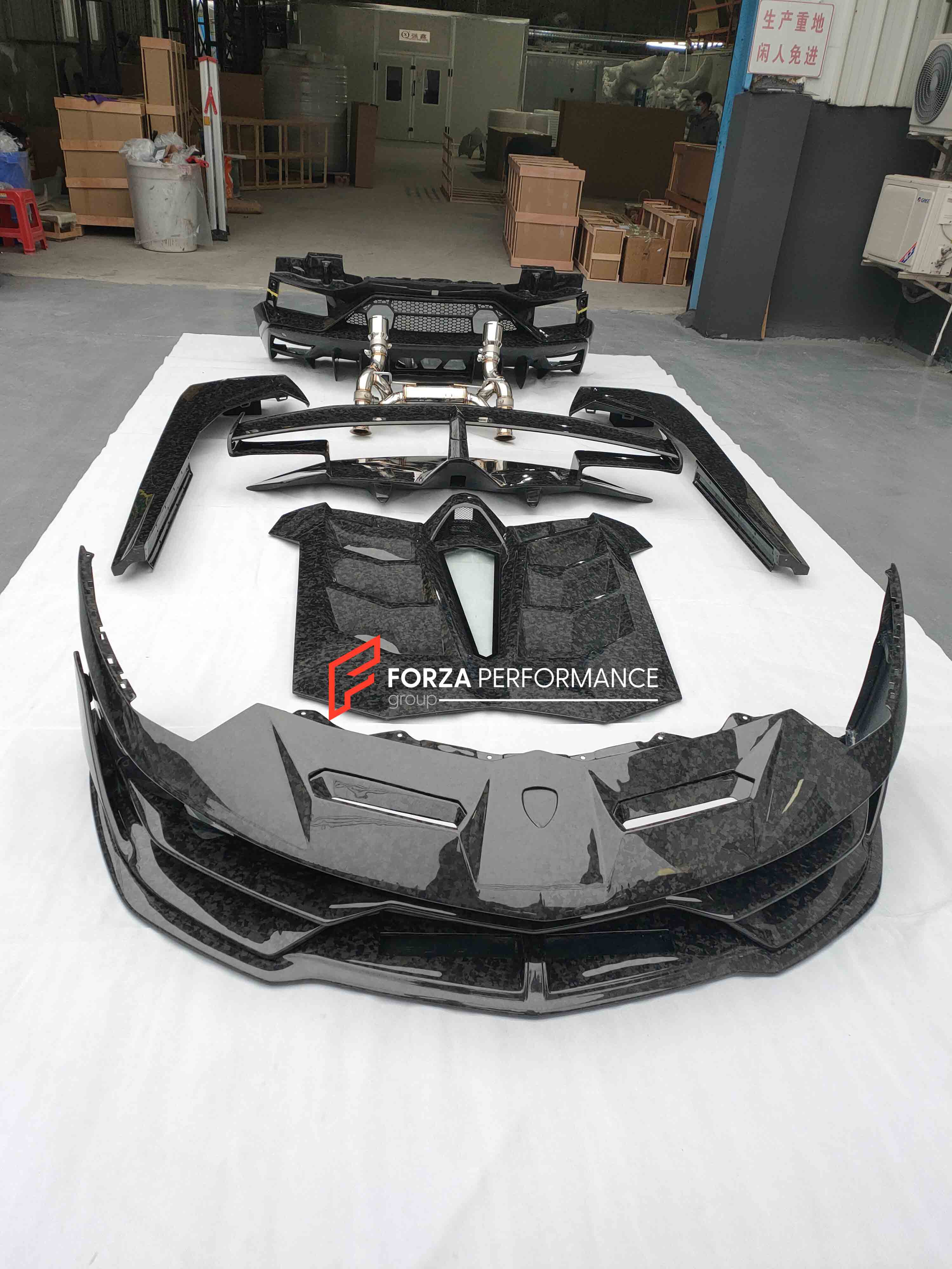 FORGED CARBON FIBER CONVERSION BODY KIT FOR LAMBORGHINI AVENTADOR LP700 LP720 LP750 UPGRADE TO LP770 SVJ