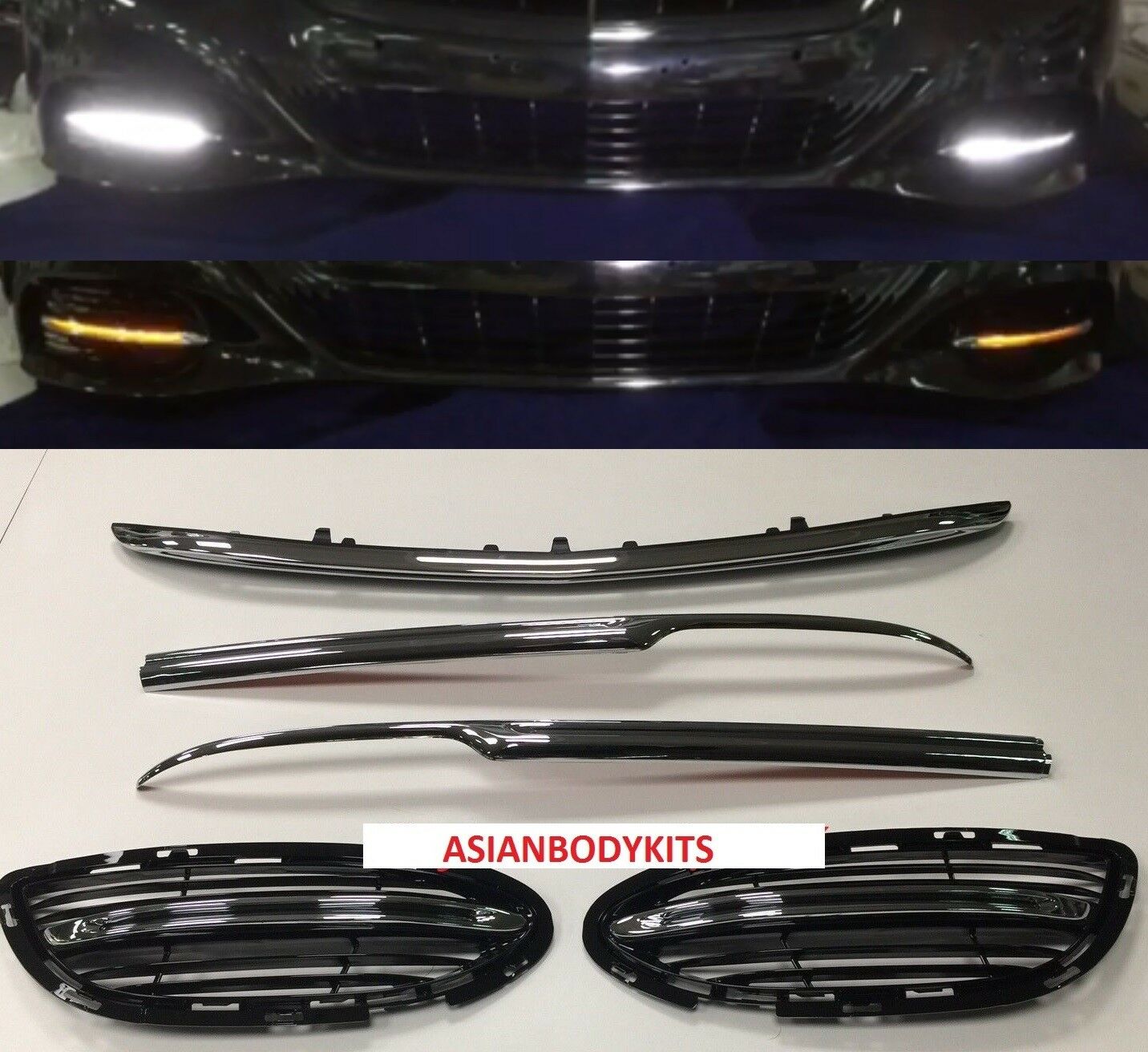 LED DAYTIME RUNNING LIGHTS AND BUMPER TRIMS for MERCEDES BENZ S CLASS W222 2013 - 2017
