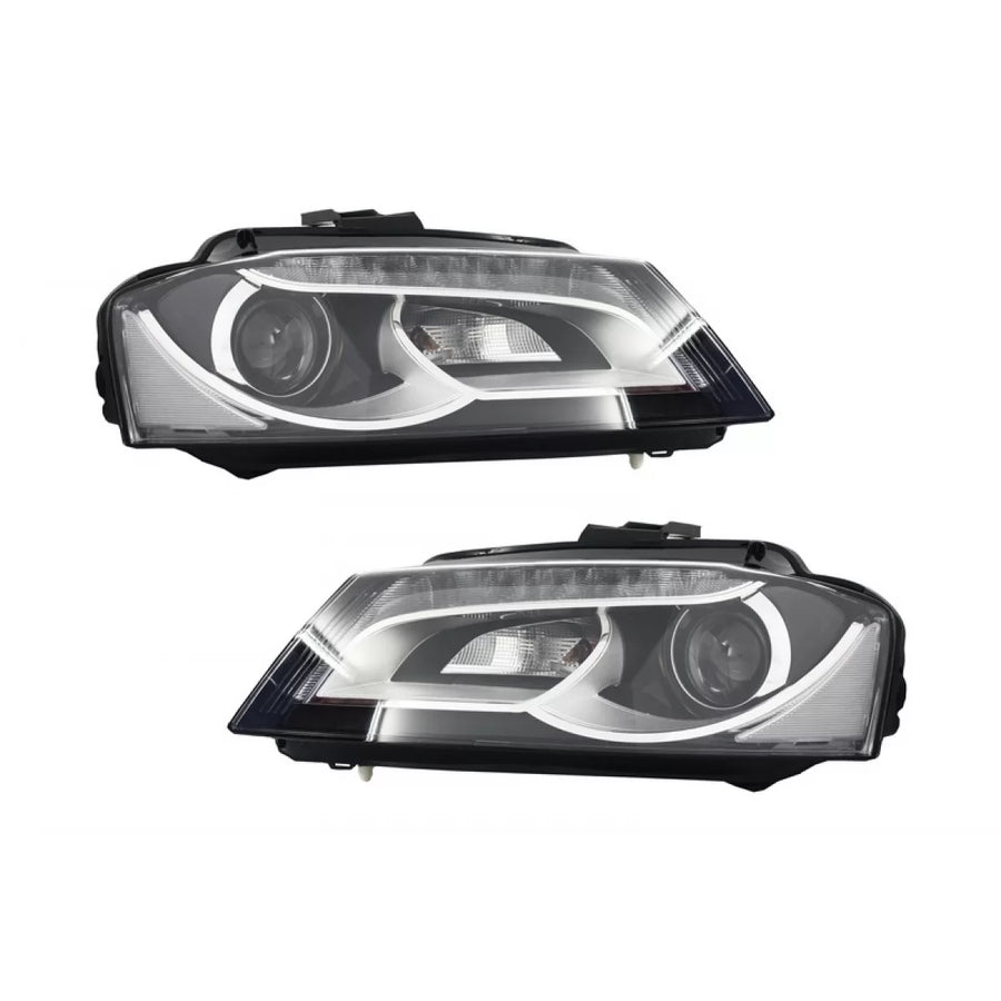 LED DRL Headlights for Audi A3 8P 8P1 8PA (2009-2012) Facelift Design Daytime Running Light Black – product image 1
