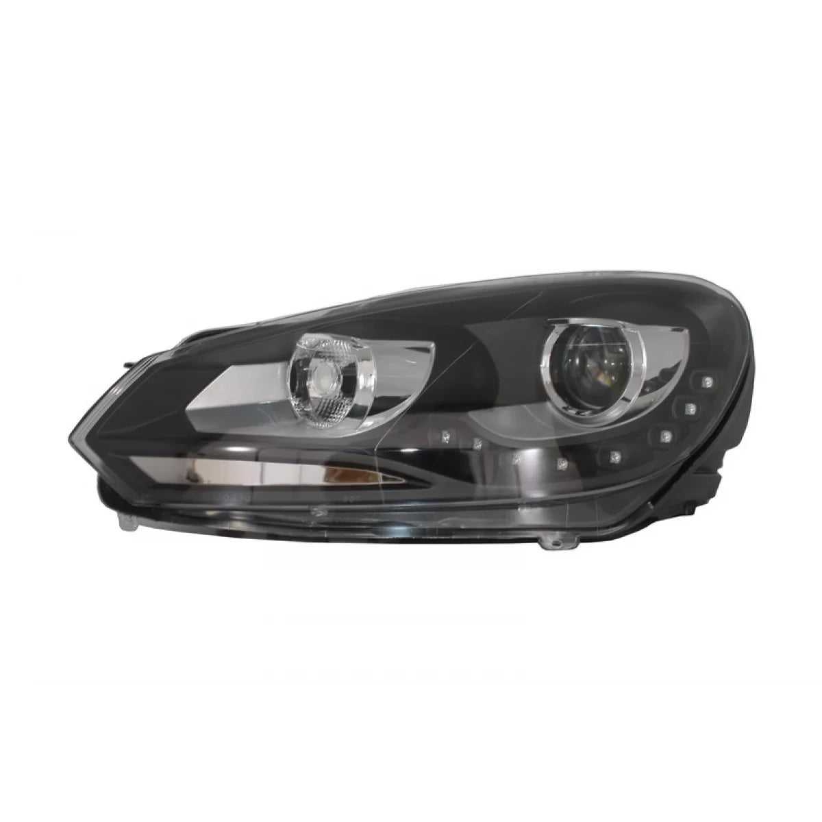 LED DRL Headlights suitable for VW Golf 6 VI (10.2008-2012) Black – product image 1