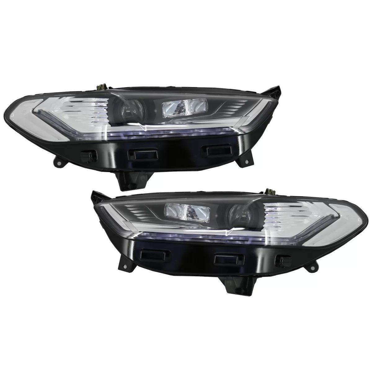 LED DRL Headlights Xenon Look suitable for Ford Mondeo MK5 (2013-2018) Flowing Dynamic Sequential Turning Lights Chrome – pro