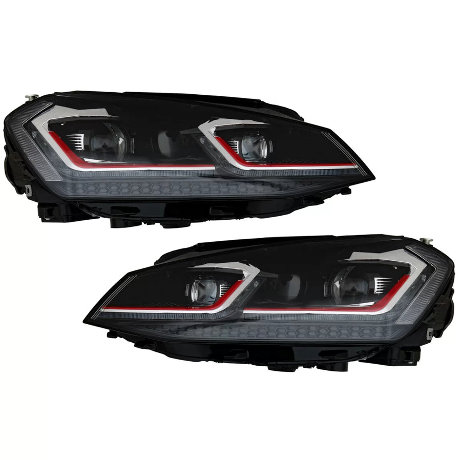 LED Headlights Bi-xenon Look suitable for VW Golf 7 VII (2012-2017) Facelift G7.5 GTI Design with Sequential Dynamic Turning 