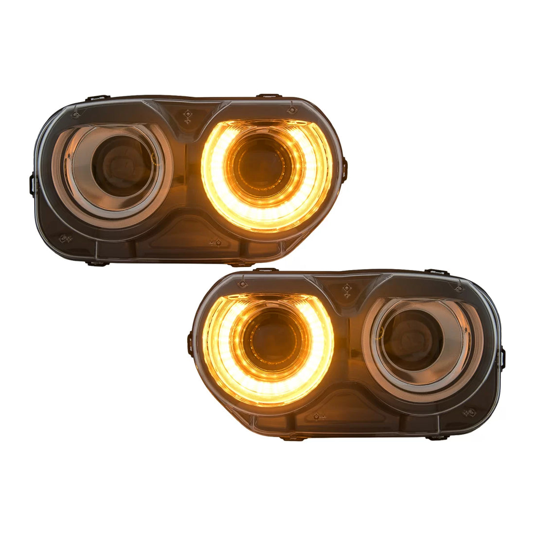 LED Headlights suitable for Dodge Challenger (2015-2023) Black RGB Lights – product image 1