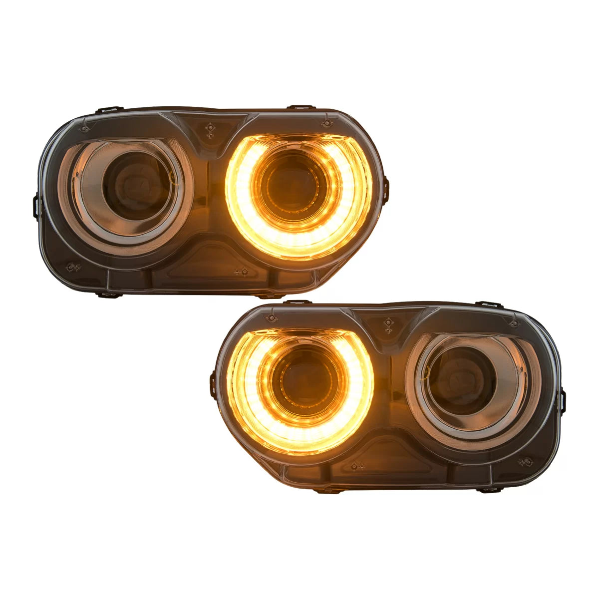 LED Headlights suitable for Dodge Challenger (2015-2023) Black RGB Lights – product image 1