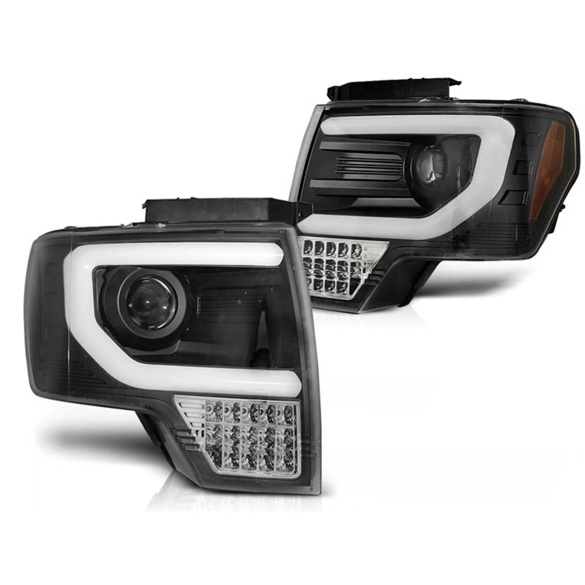 LED Headlights suitable for Ford F150 Mk12 (2008-2014) Black – product image 1