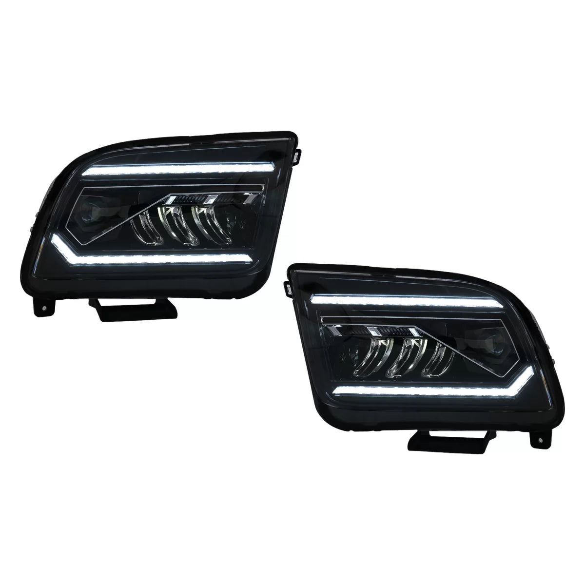 LED Headlights suitable for Ford Mustang V Pre-Facelift (2005-2009) Black Dynamic Sequential Turning Lights – product image 1