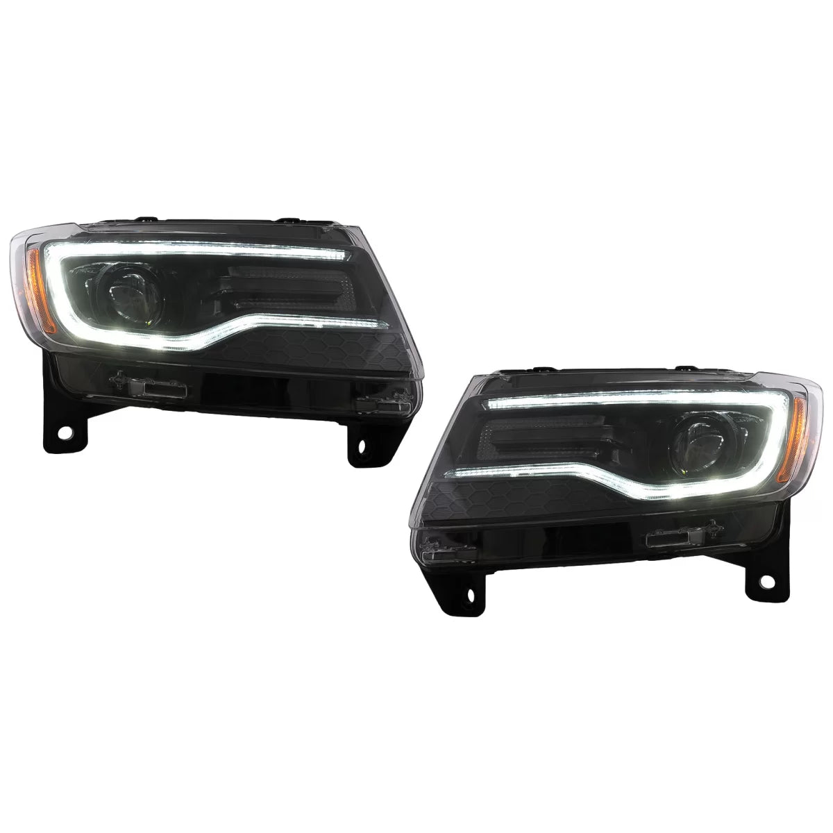 LED Headlights suitable for Jeep Grand Cherokee IV WK2 (2011-2013) Dynamic Turning Lights – product image 1