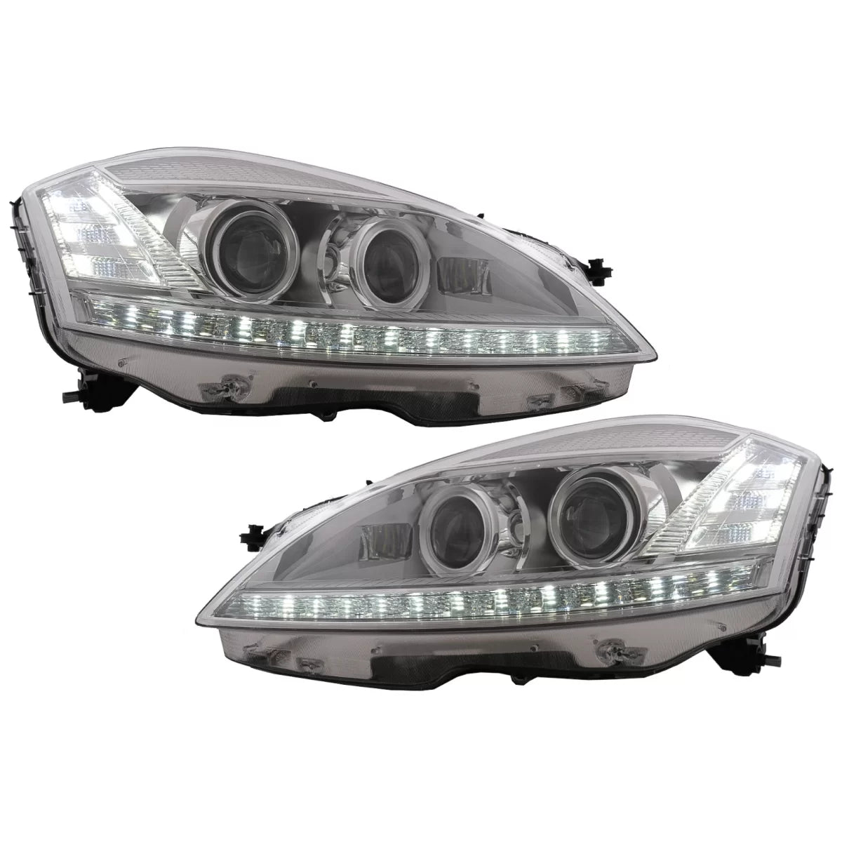 LED Headlights suitable for Mercedes S-Class W221 (2005-2009) Facelift Look LHD – product image 1