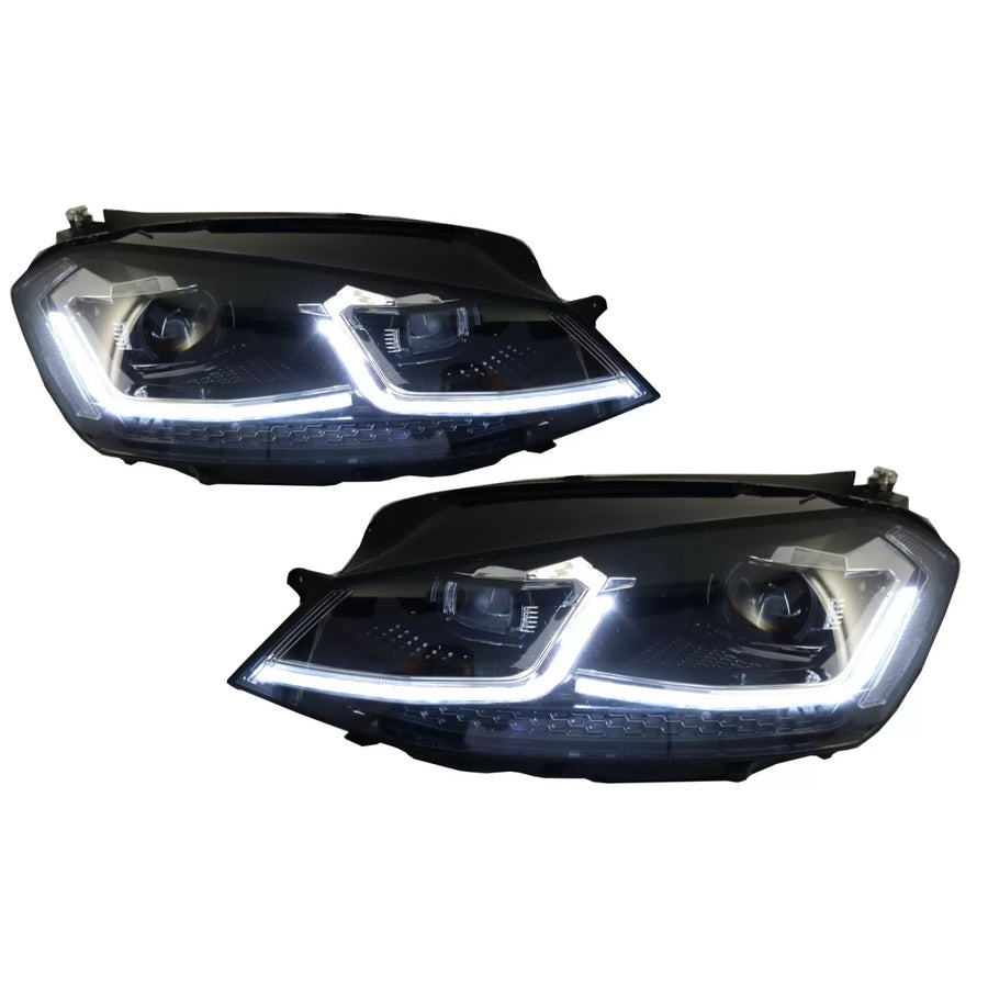 LED Headlights suitable for VW Golf 7 VII (2012-2017) Facelift G7.5 R Line Design with Sequential Dynamic Turning Lights – pr