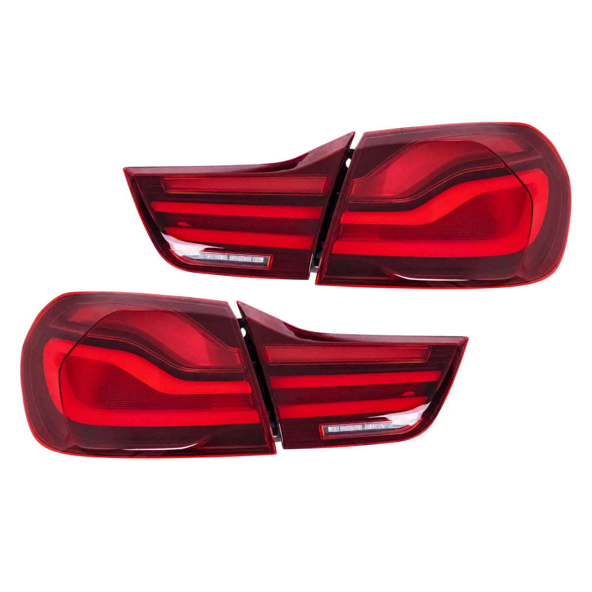 LED Taillights suitable for BMW 4 Series F32 F33 F36 M4 F82 F83 (2013-03.2019) Red Black – product image 1