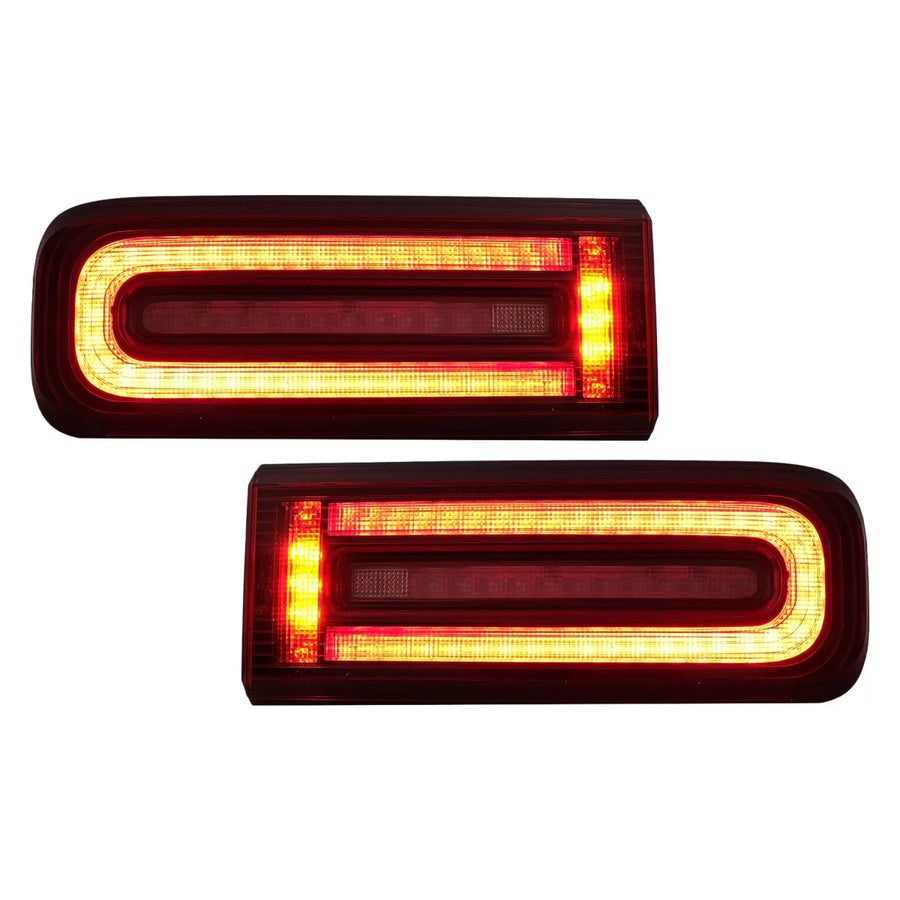 LED Taillights Light Bar suitable for Mercedes G-Class W463 Facelift (2018-2022) Dynamic Sequential Turning Lights Red Smoke 