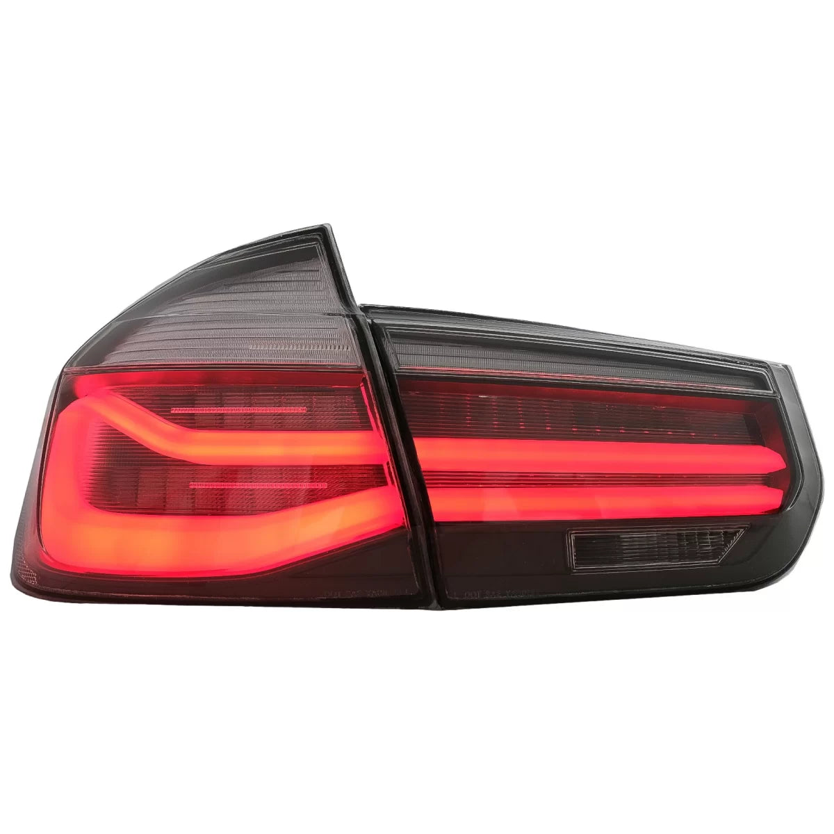 LED Taillights M Look Black Line suitable for BMW 3 Series F30 Pre LCI & LCI (2011-2019) Red Smoke Conversion to LCI Design w